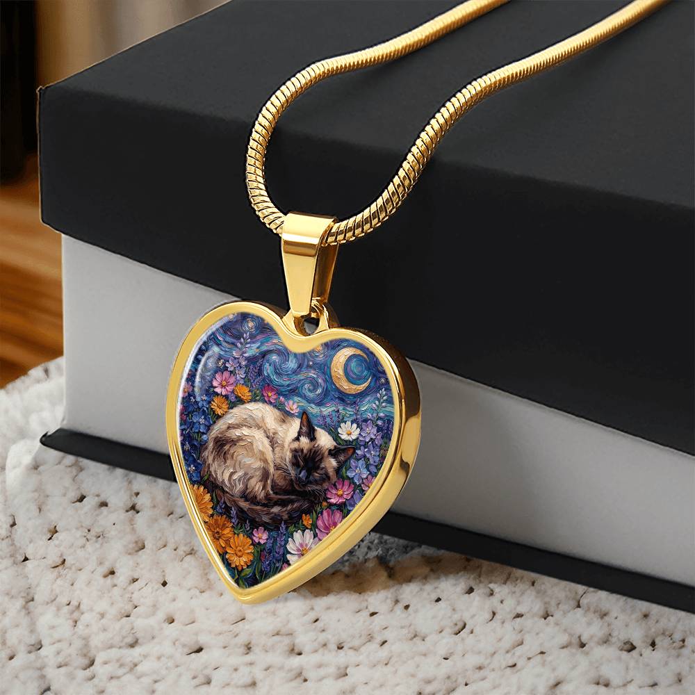 Amongst The Flowers - Siamese Cat Heart