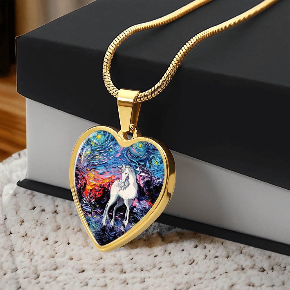 Regret Starry Night Heart Necklace