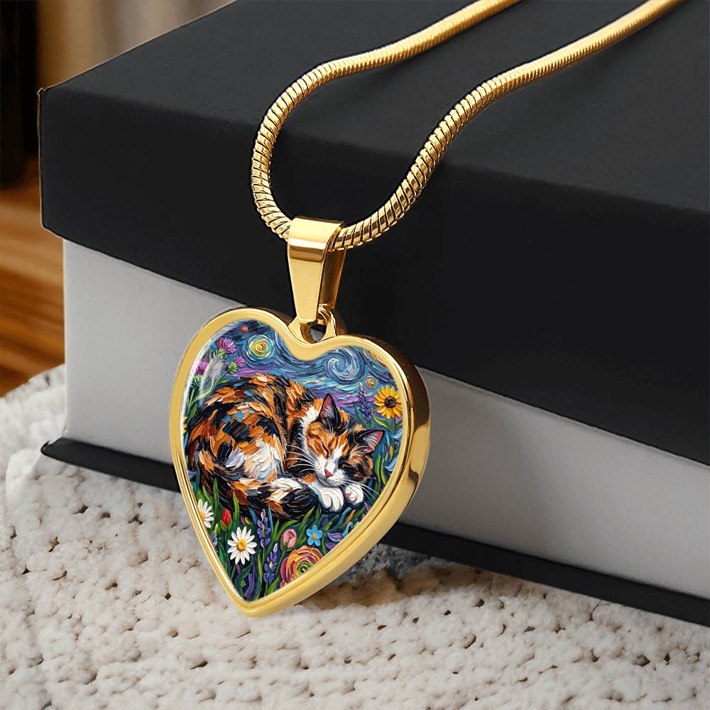 Amongst The Flowers - Calico Cat Heart