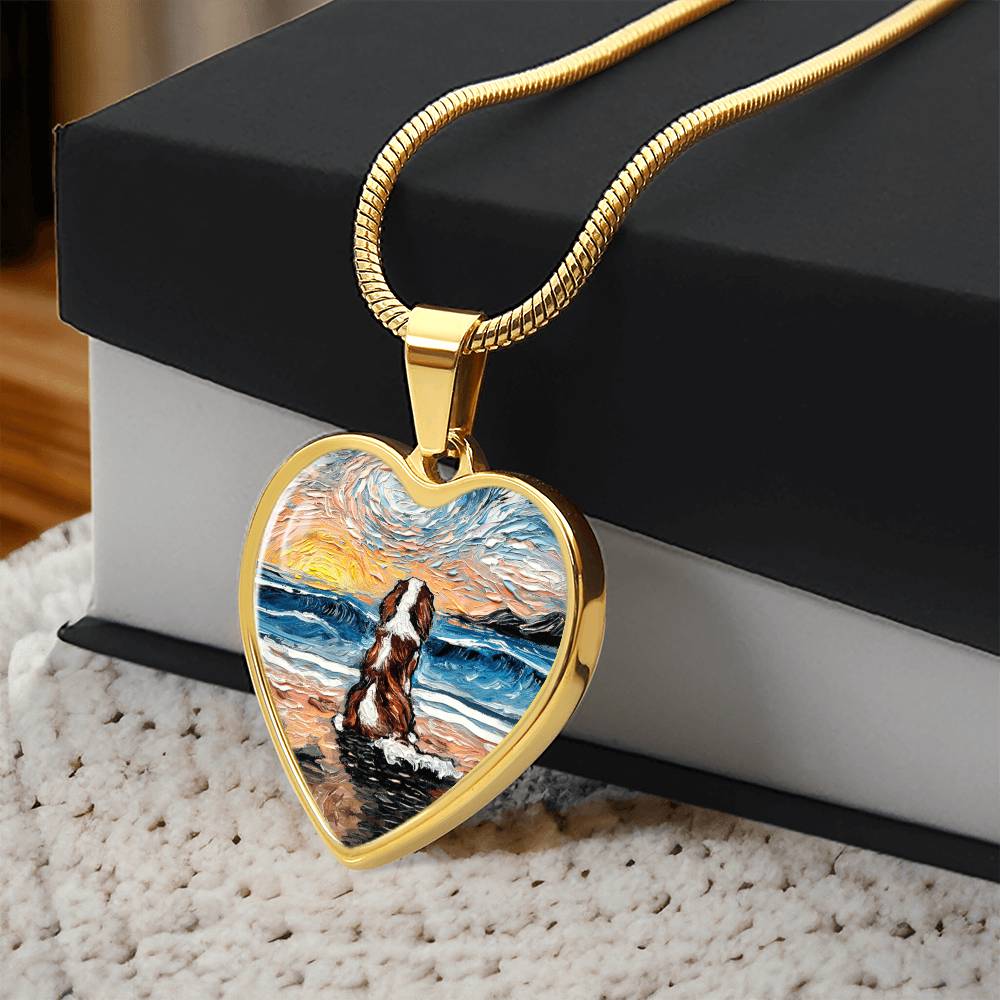 Beach Days - Blenheim Cavalier Starry Night Heart Necklace
