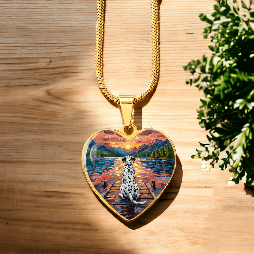 On The Dock - Dalmatian Heart Necklace
