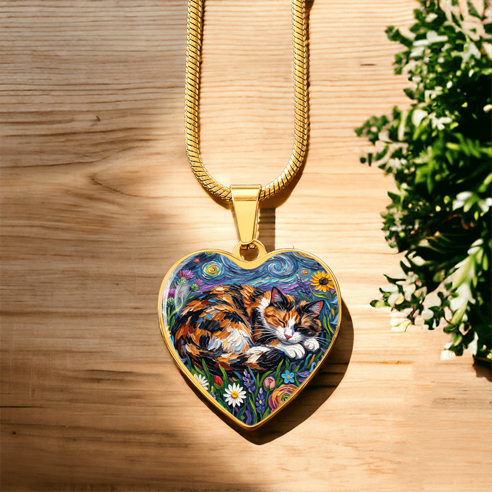 Amongst The Flowers - Calico Cat Heart