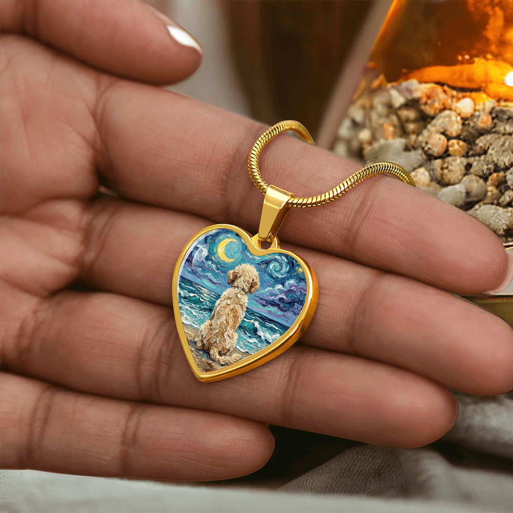 Beach Nights - Goldendoodle Heart Necklace