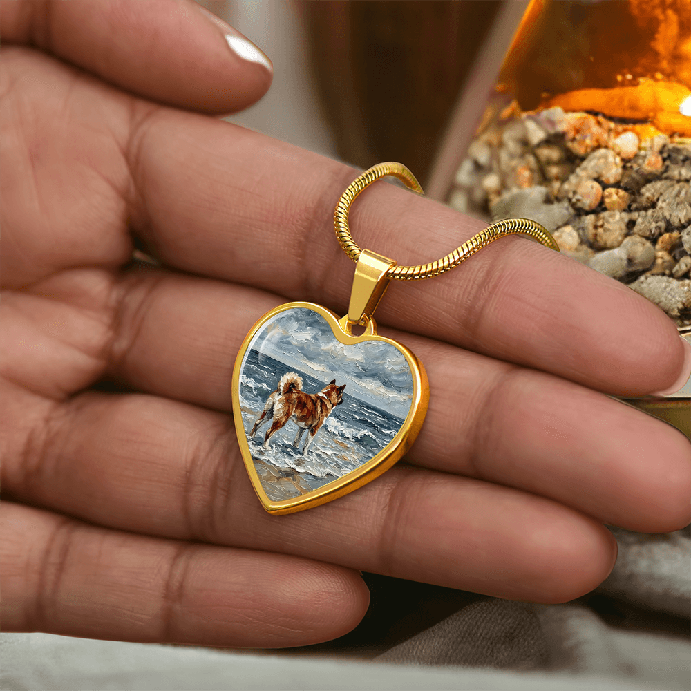 Beach Day - Akita Heart Necklace