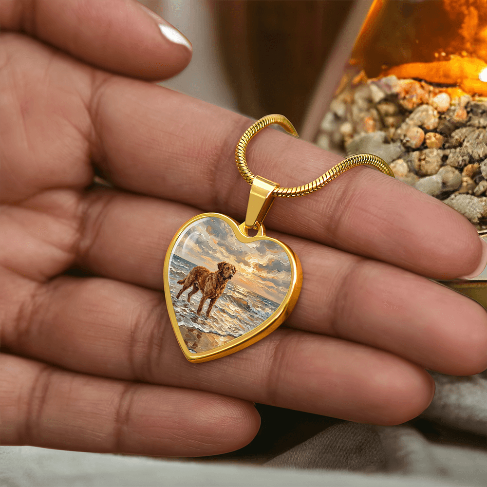 Beach Day - Chesapeake Bay Retriever Heart Necklace