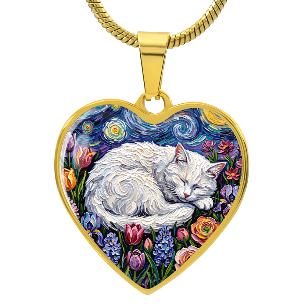 Amongst The Flowers - White Cat Heart