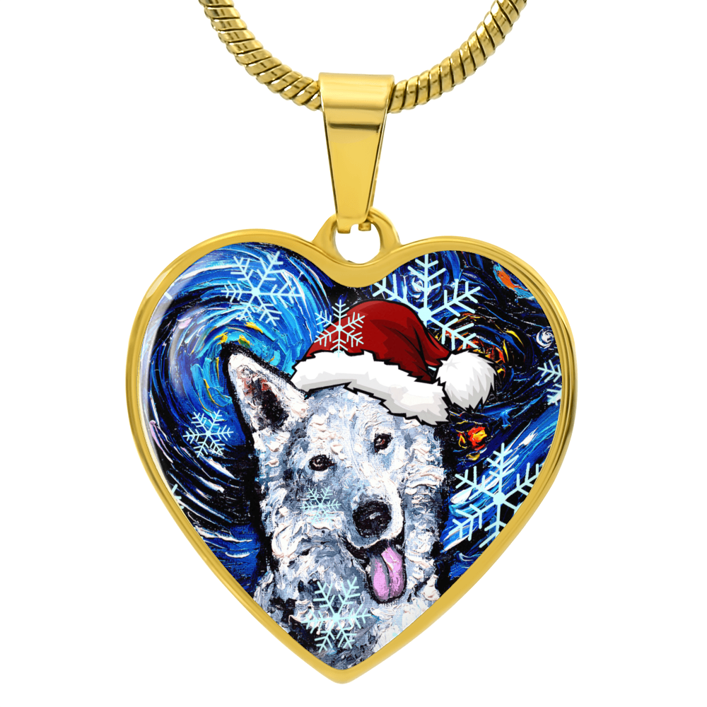 Swiss Shepherd Christmas Heart Necklace