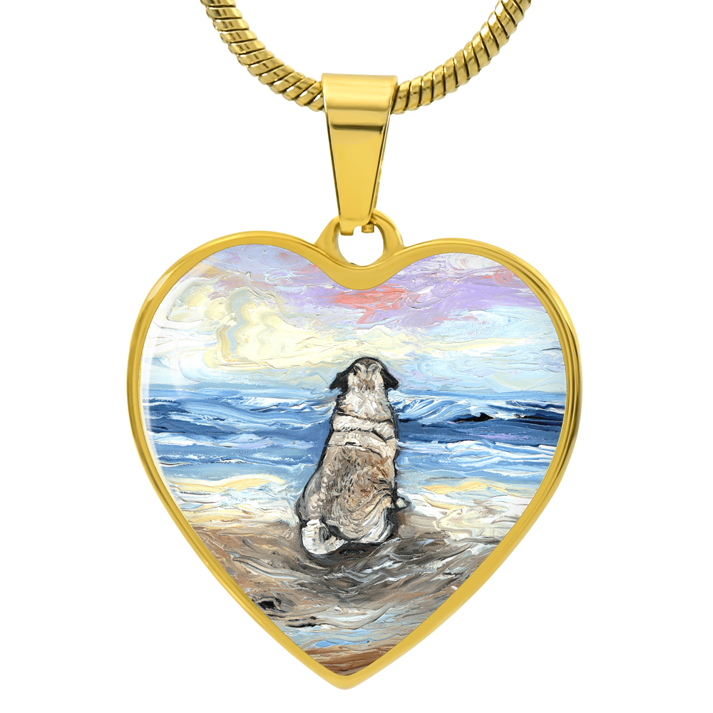 Beach Days - Pug Heart Necklace