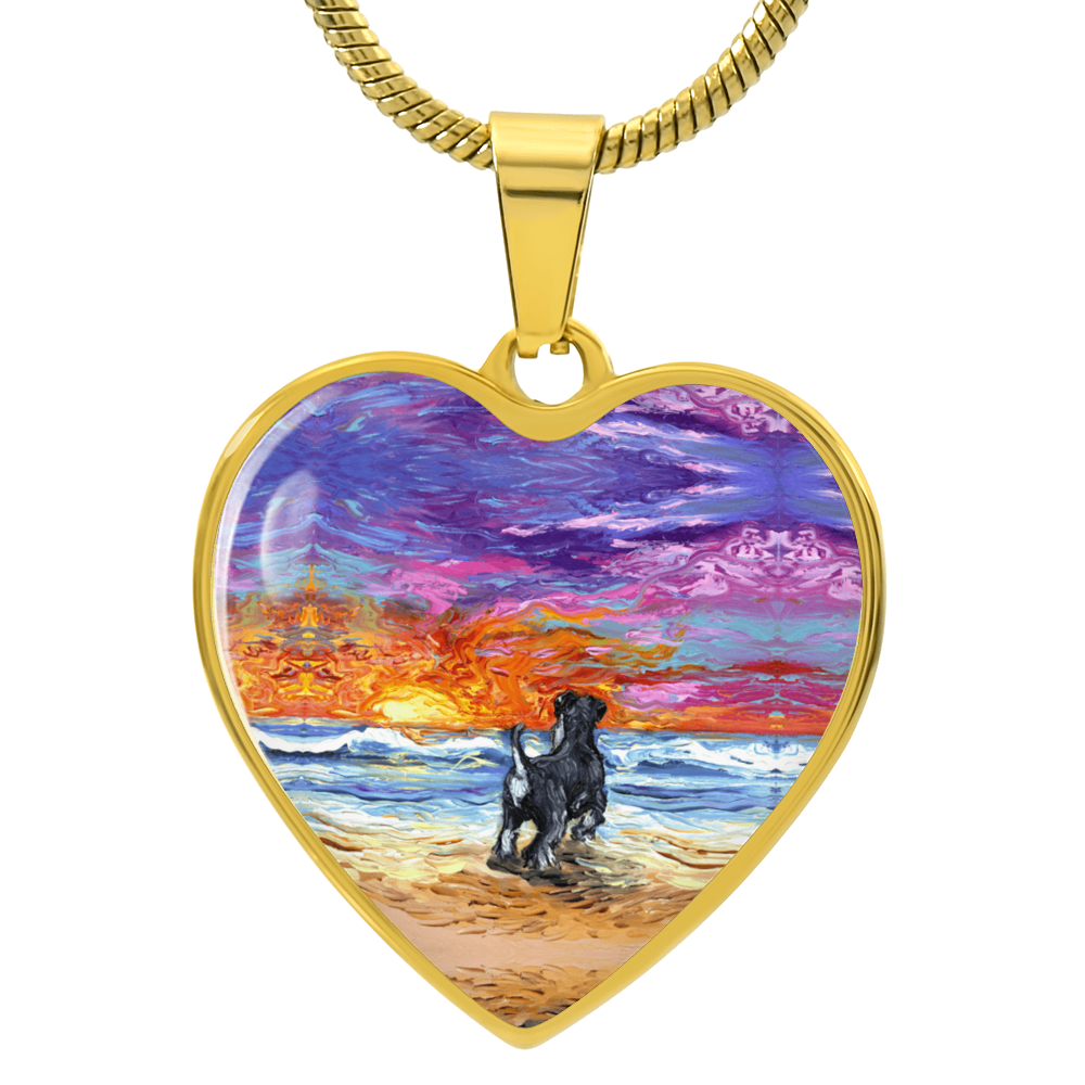 Beach Days - Schnauzer Heart Necklace