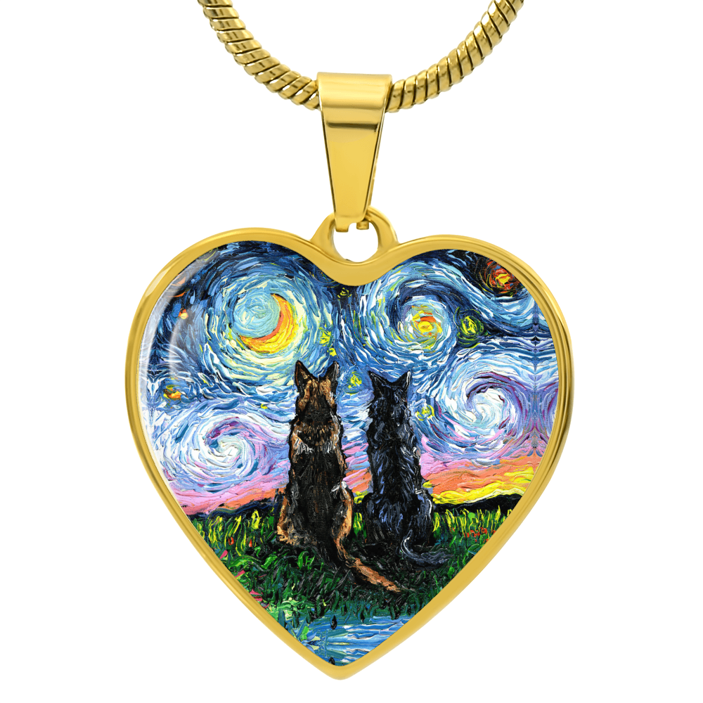 Soulmates Starry Night Heart Necklace