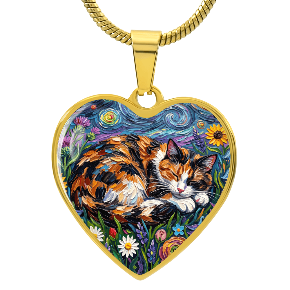 Amongst The Flowers - Calico Cat Heart