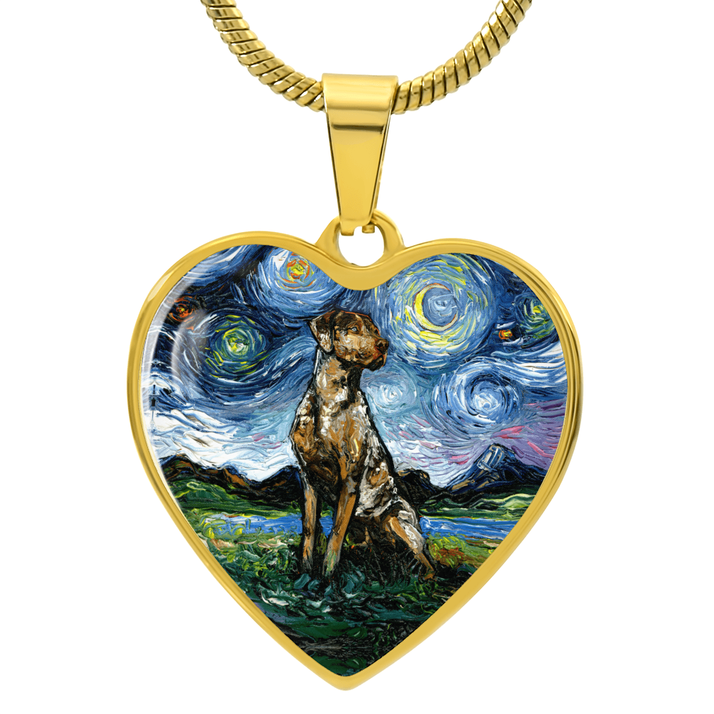 Catahoula Starry Night Heart Necklace
