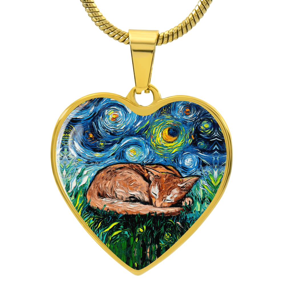 Abysinnian Starry Night Heart Necklace