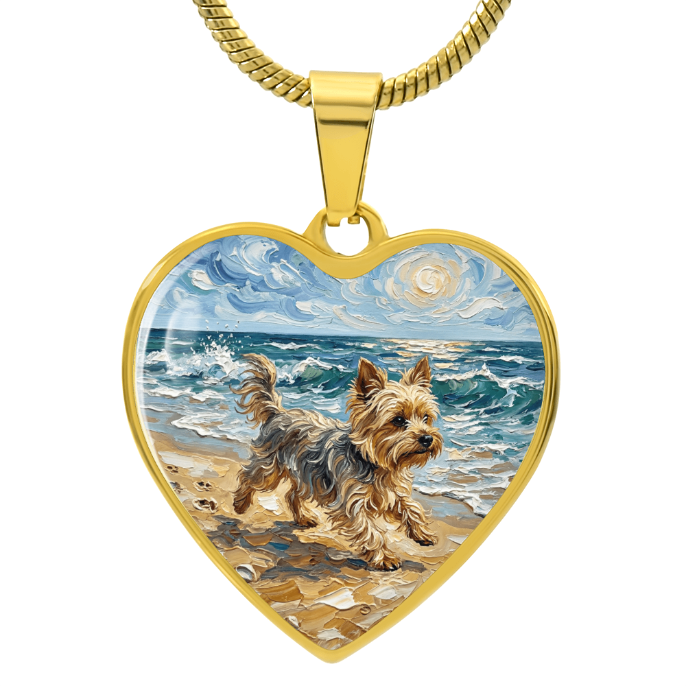 Beach Days - Yorkie Heart Necklace