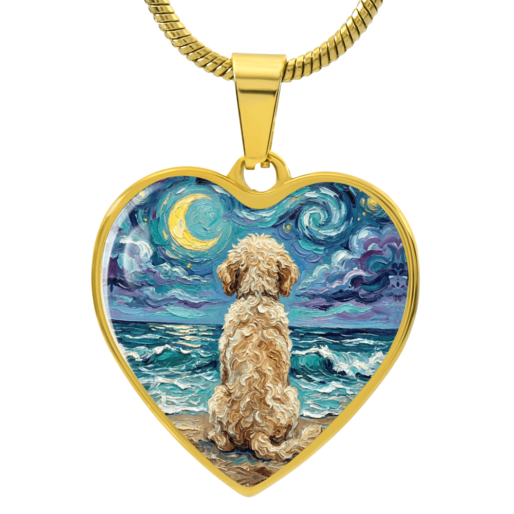 Beach Nights - Goldendoodle Heart Necklace