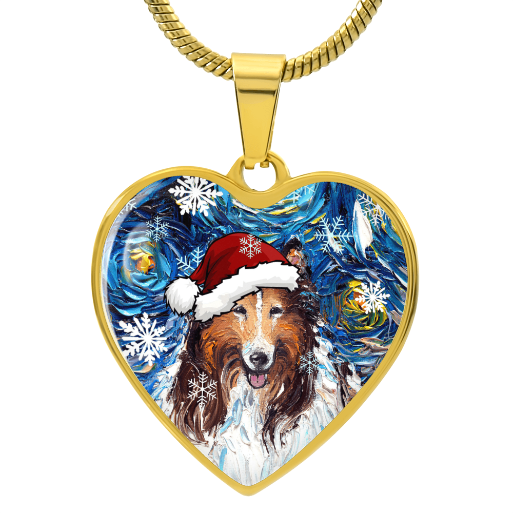 Collie Christmas Necklace