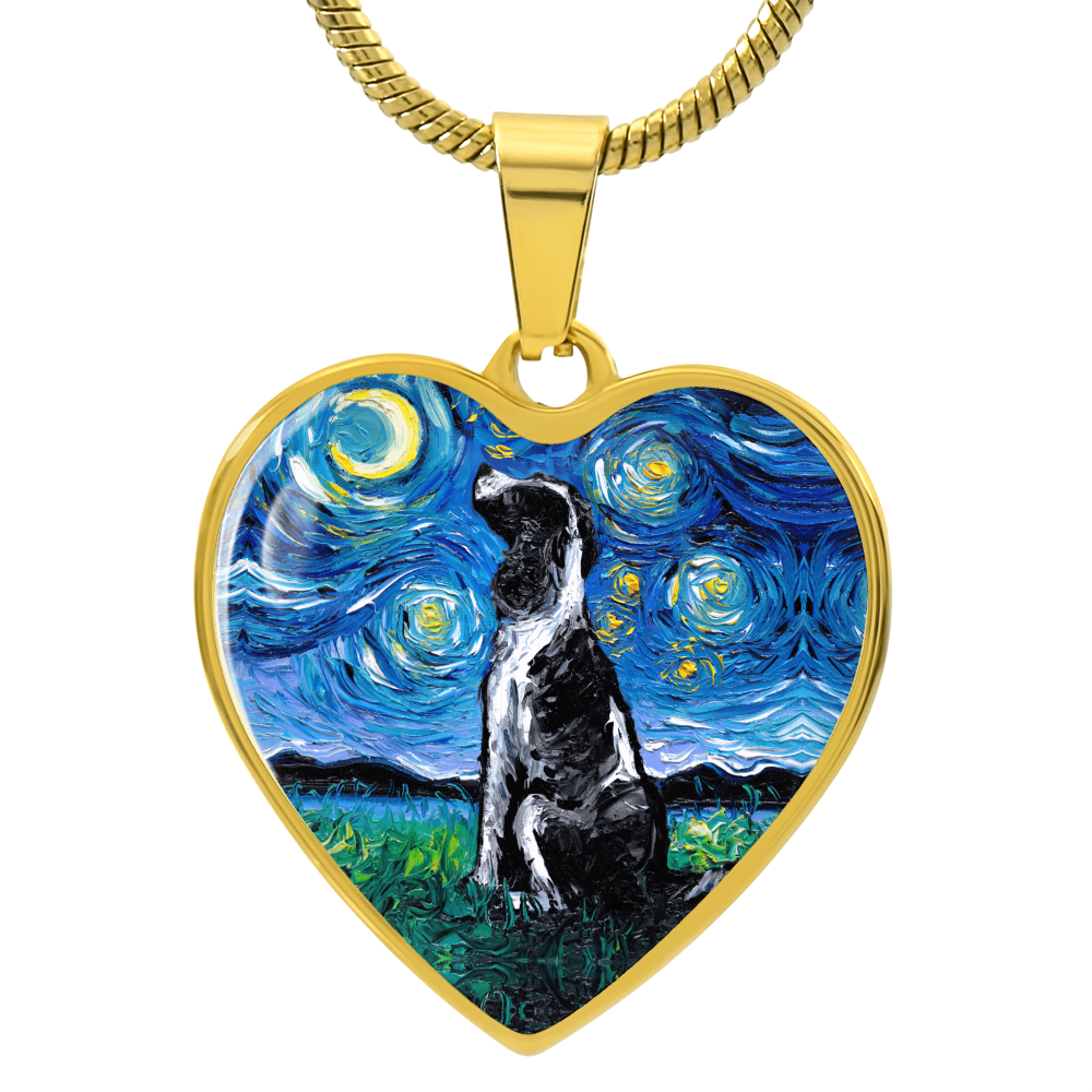 blackandwhiteenglishspringerspanielheartpendant