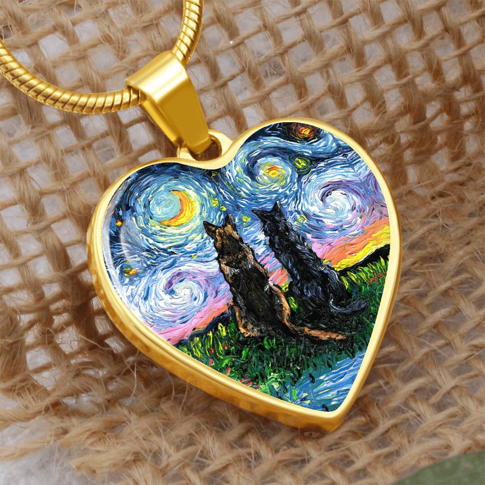 Soulmates Starry Night Heart Necklace