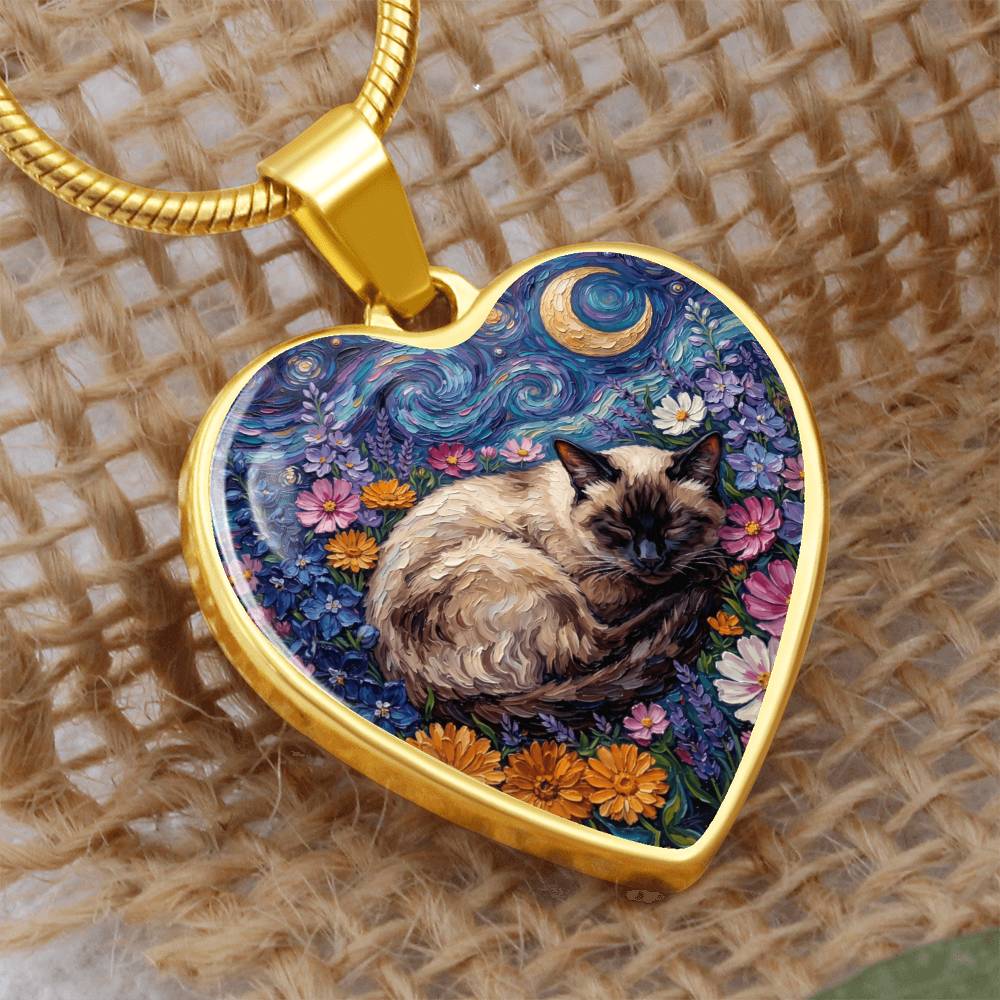 Amongst The Flowers - Siamese Cat Heart