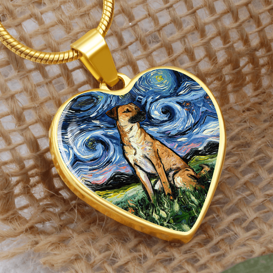 Black Mouth Curr Starry Night Heart Necklace