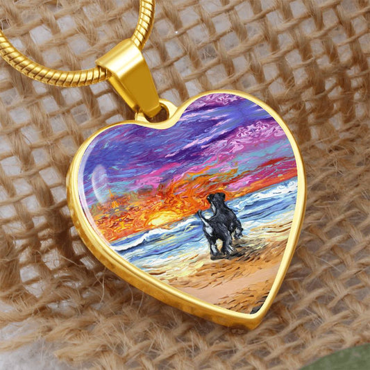 Beach Days - Schnauzer Heart Necklace