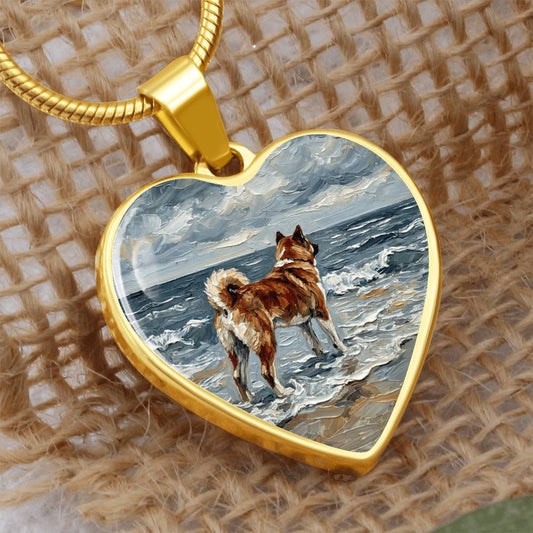 Beach Day - Akita Heart Necklace