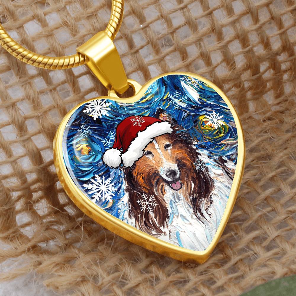 Collie Christmas Necklace