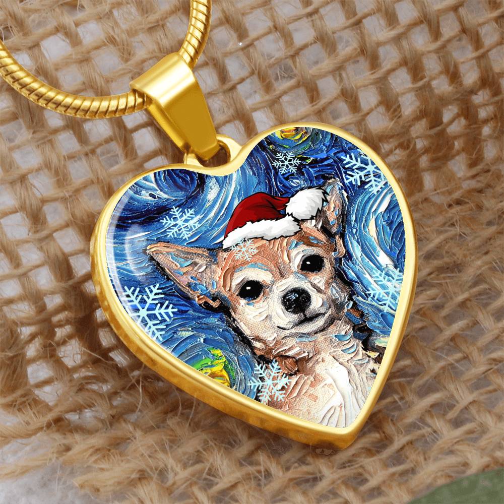 Chihuahua Christmas Necklace