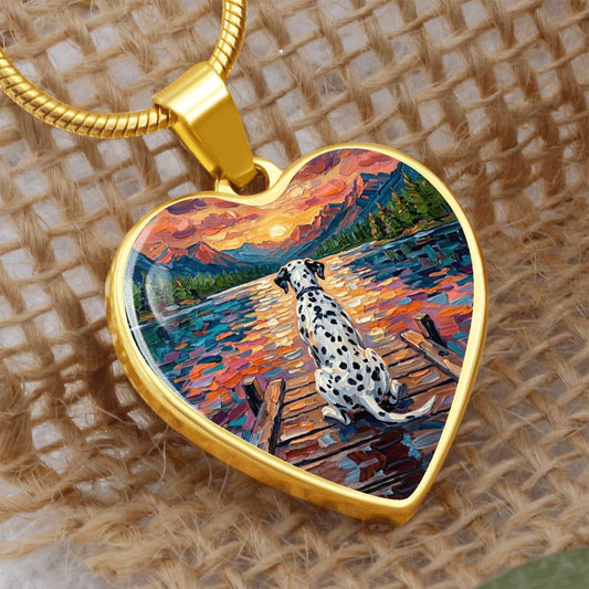 On The Dock - Dalmatian Heart Necklace