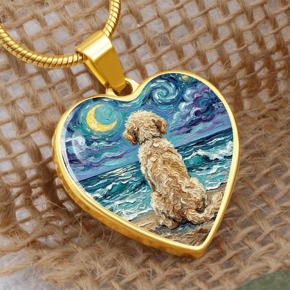 Beach Nights - Goldendoodle Heart Necklace