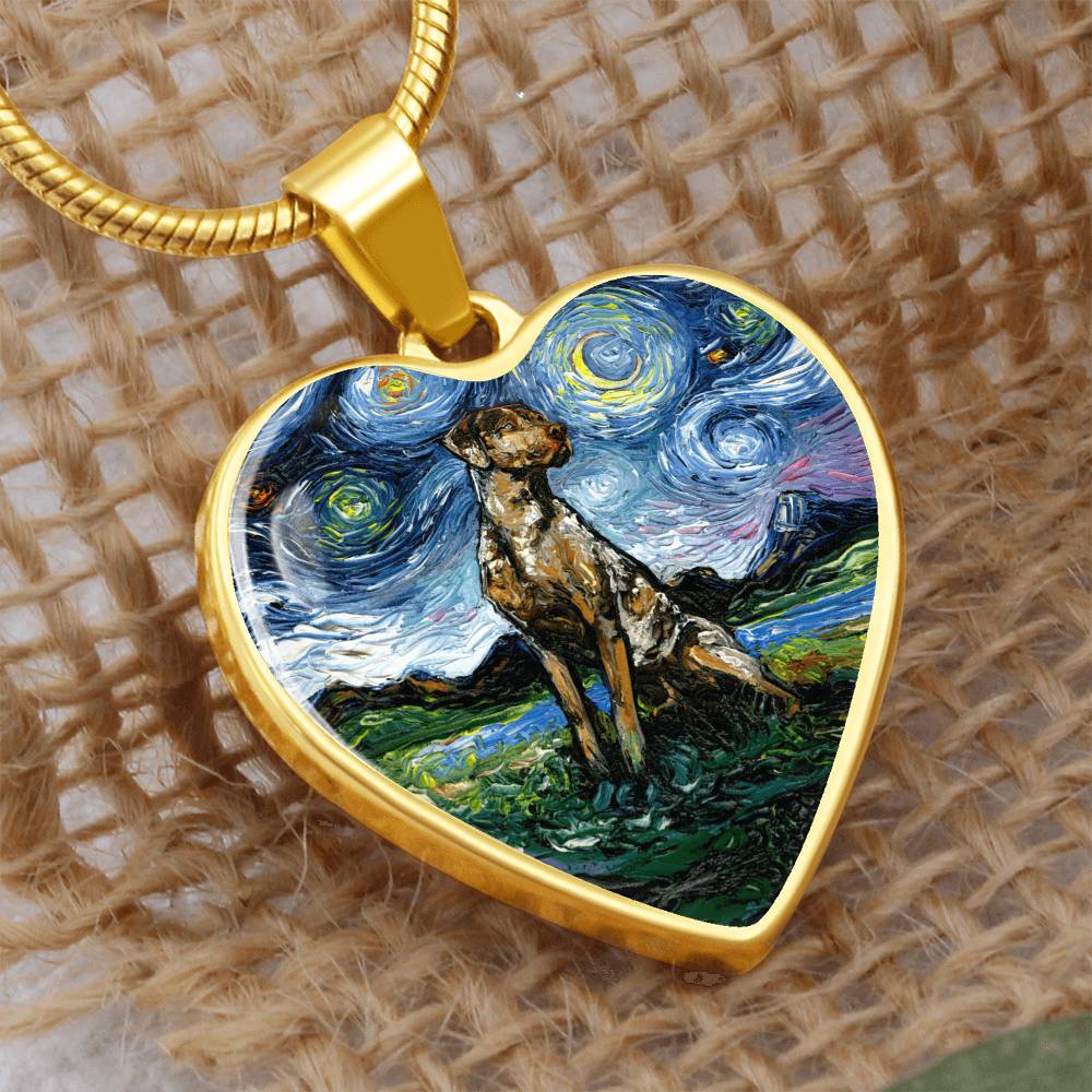 Catahoula Starry Night Heart Necklace
