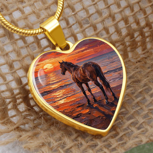 Sunset - Chocolate Mare Heart Necklace
