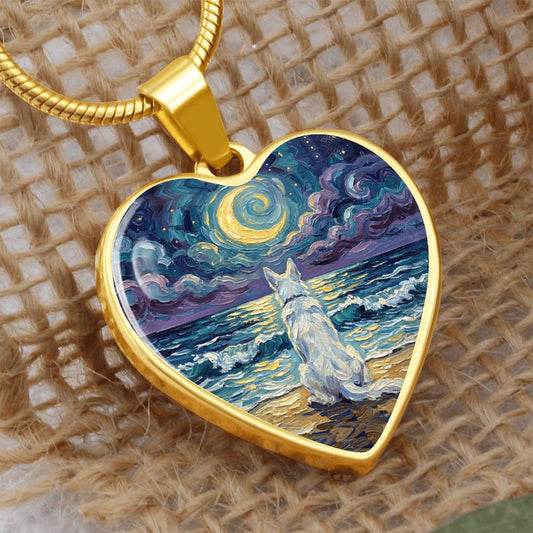 Beach Nights - Swiss Shepherd 2 Heart Necklace