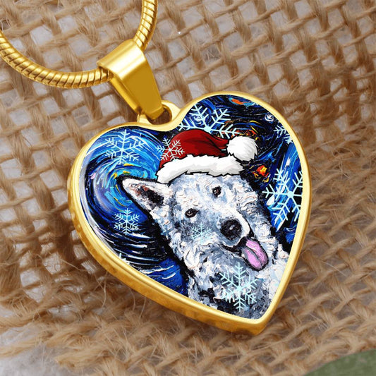 Swiss Shepherd Christmas Heart Necklace