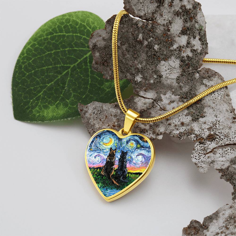 Soulmates Starry Night Heart Necklace