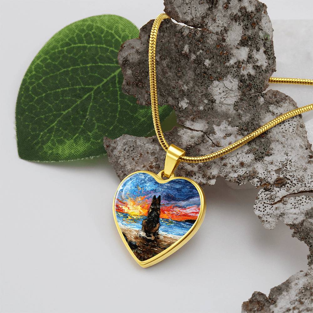 Beach Days - German Shepherd Heart Necklace