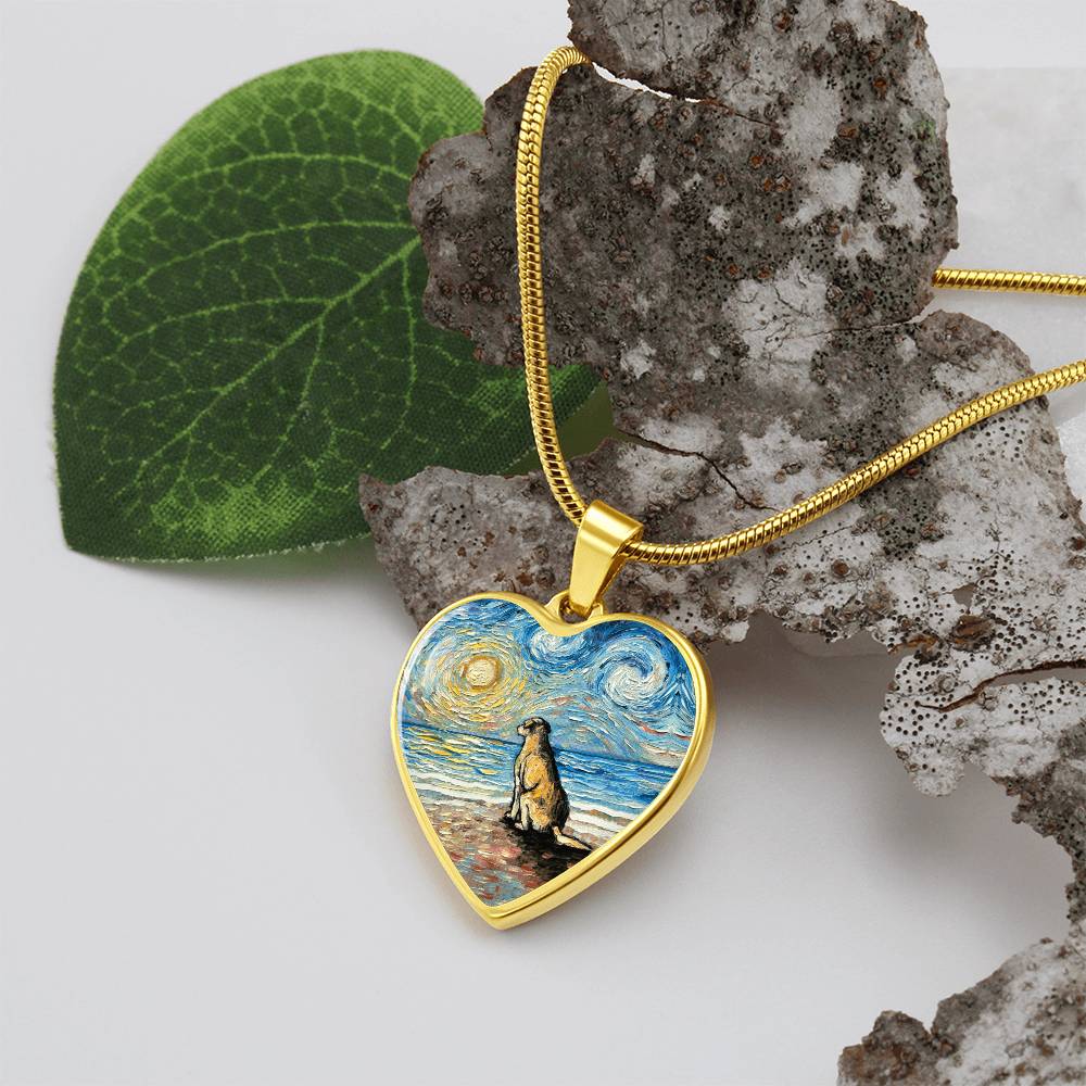 Beach Days - Yellow Labrador Heart Necklace