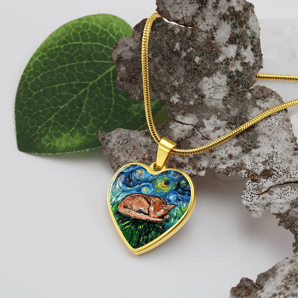 Abysinnian Starry Night Heart Necklace