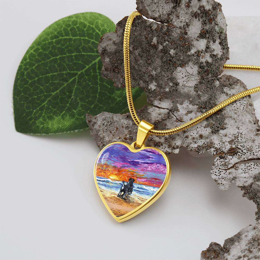 Beach Days - Schnauzer Heart Necklace