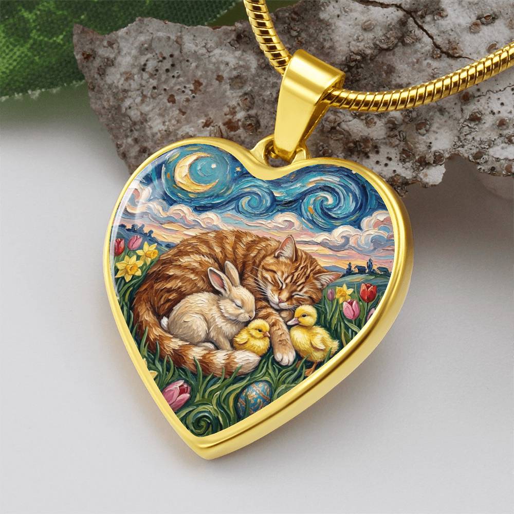Easter Night Heart Necklace