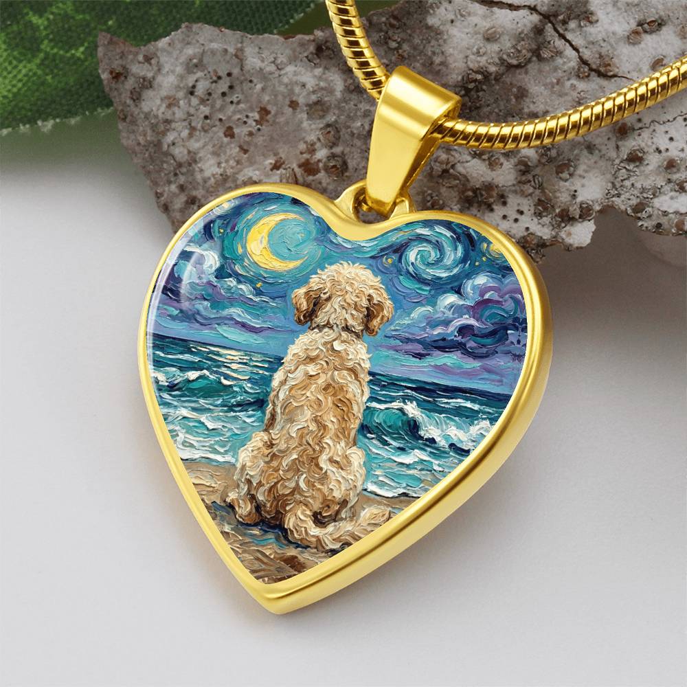 Beach Nights - Goldendoodle Heart Necklace