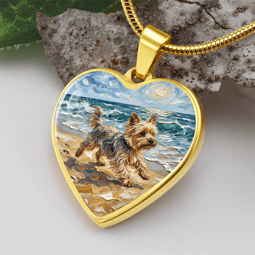 Beach Days - Yorkie Heart Necklace
