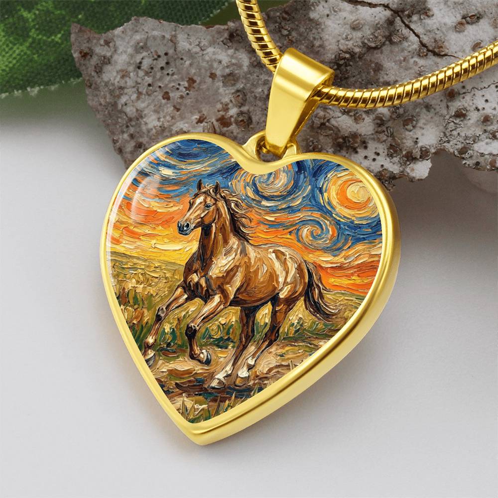 Free Spirited Horse Heart Necklace