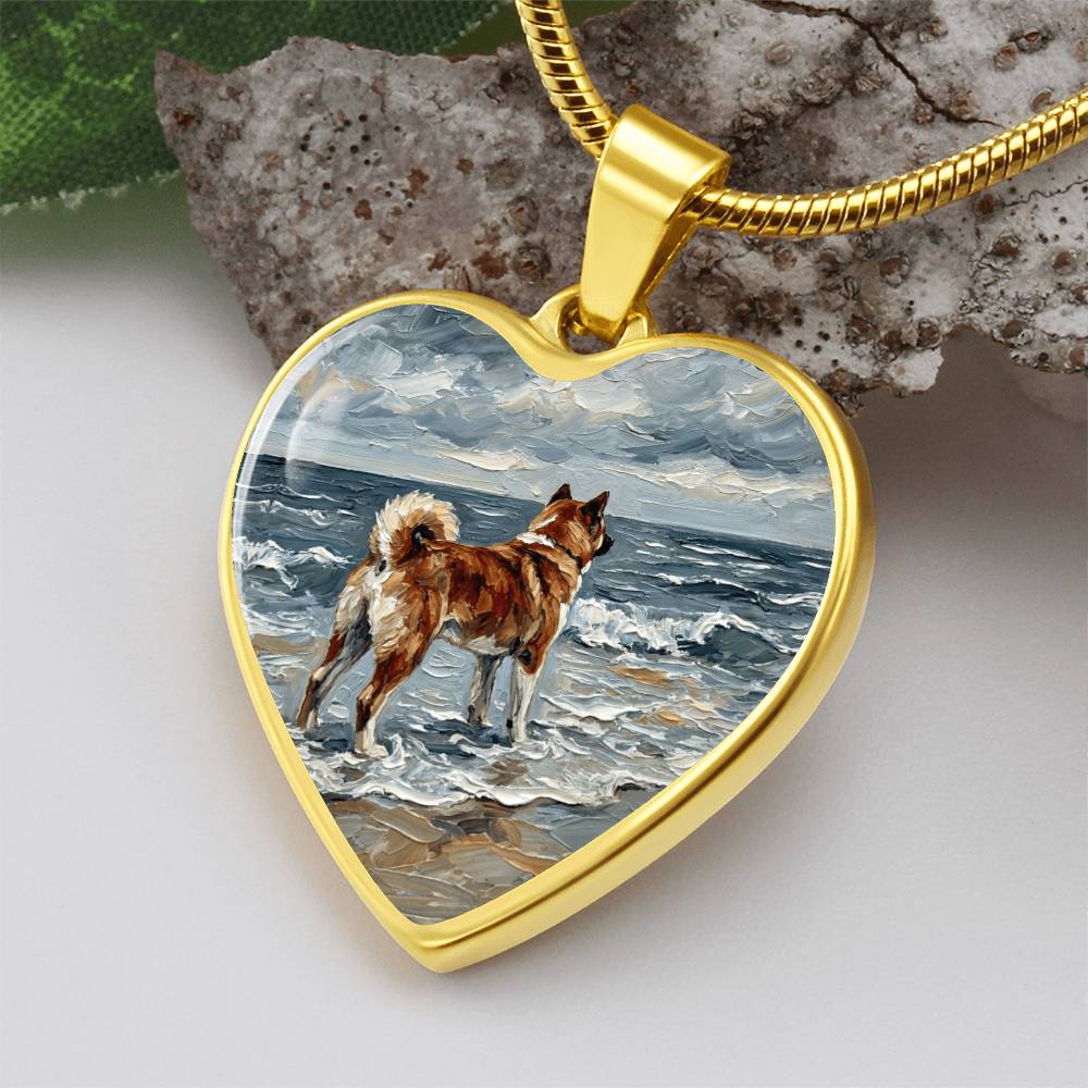 Beach Day - Akita Heart Necklace