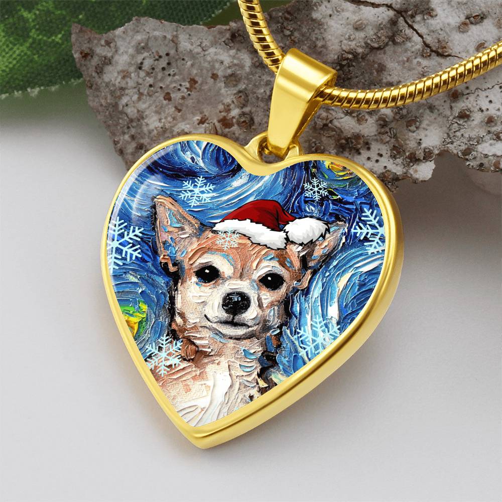 Chihuahua Christmas Necklace