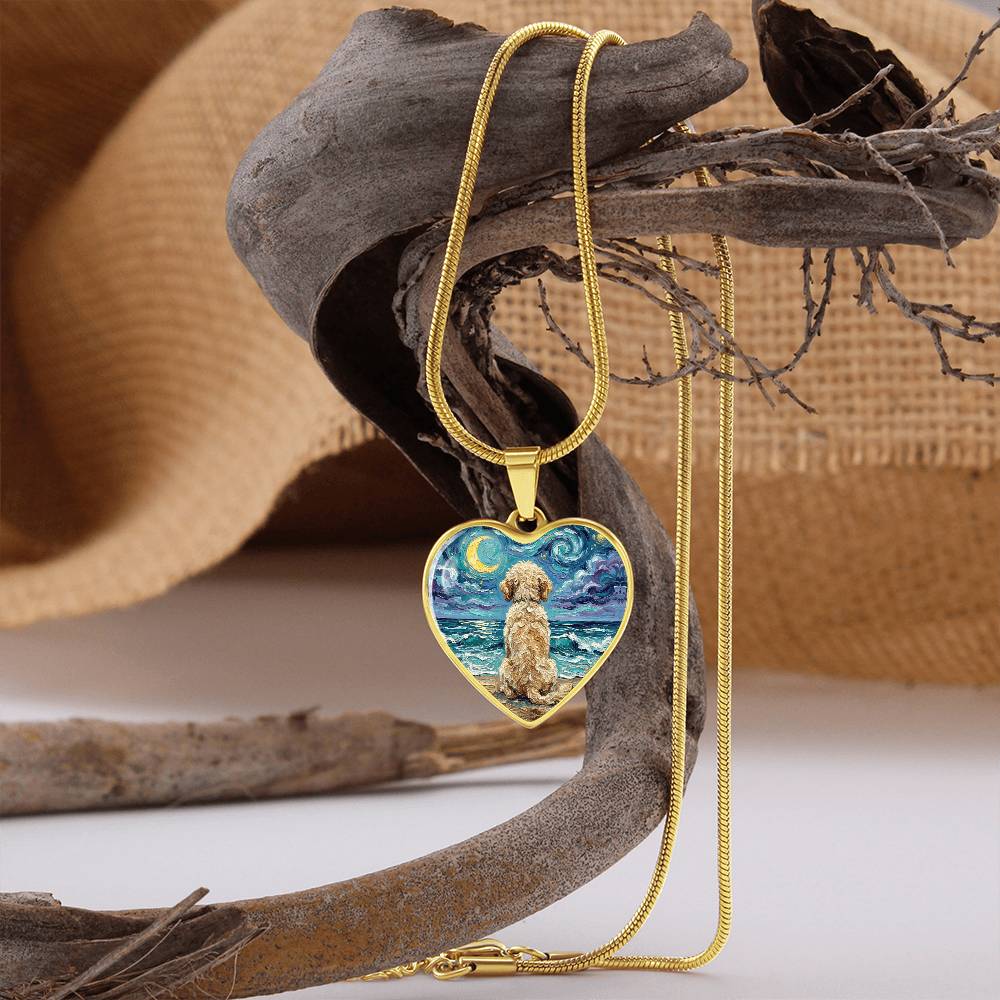 Beach Nights - Goldendoodle Heart Necklace