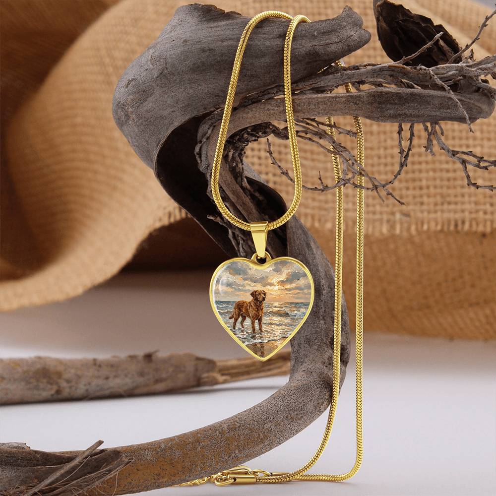 Beach Day - Chesapeake Bay Retriever Heart Necklace