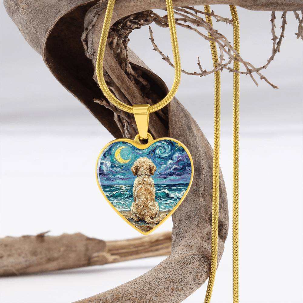Beach Nights - Goldendoodle Heart Necklace