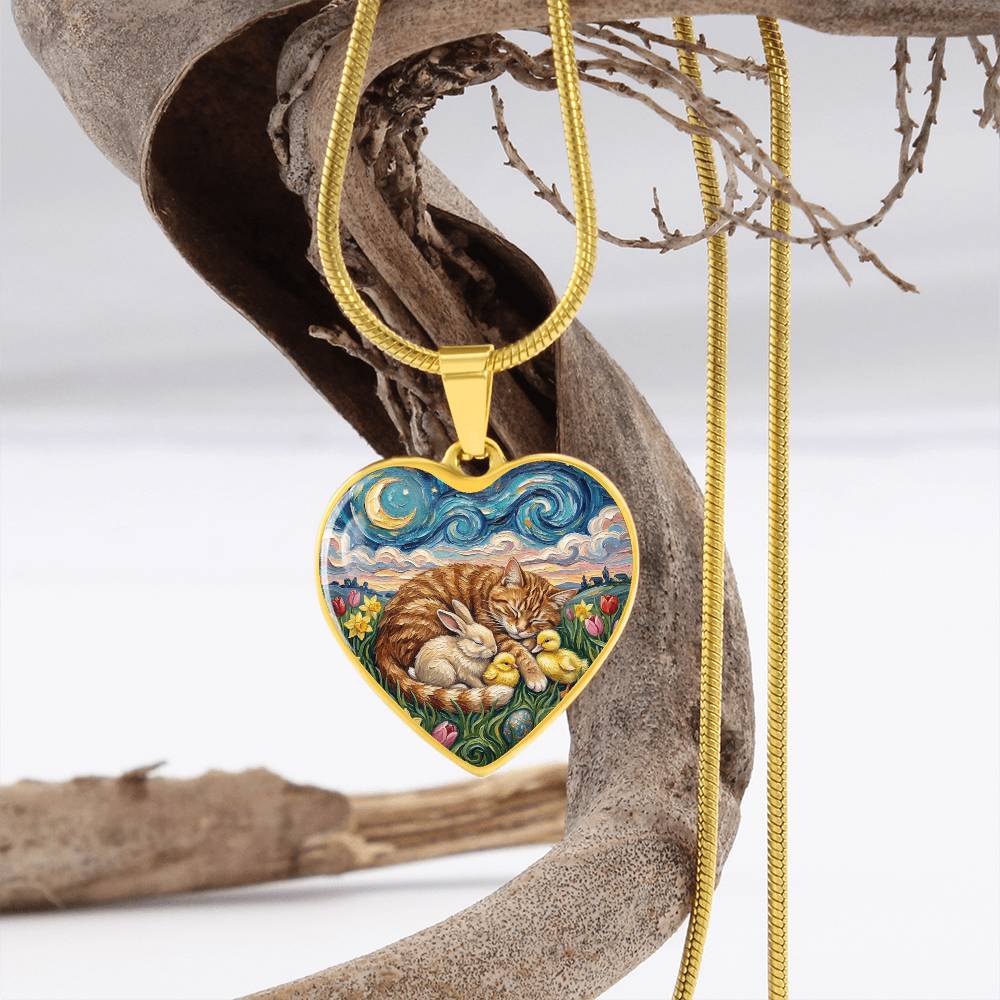 Easter Night Heart Necklace
