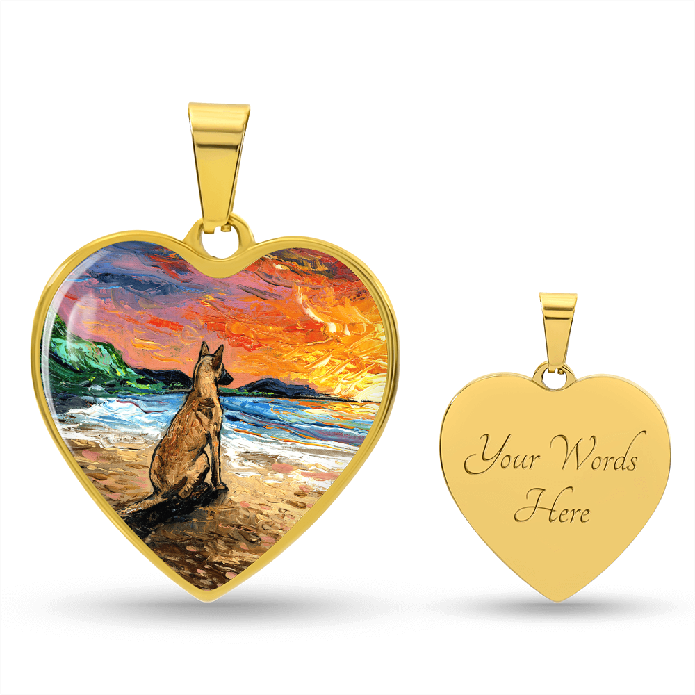 Beach Days - Belgian Malinois Heart Necklace